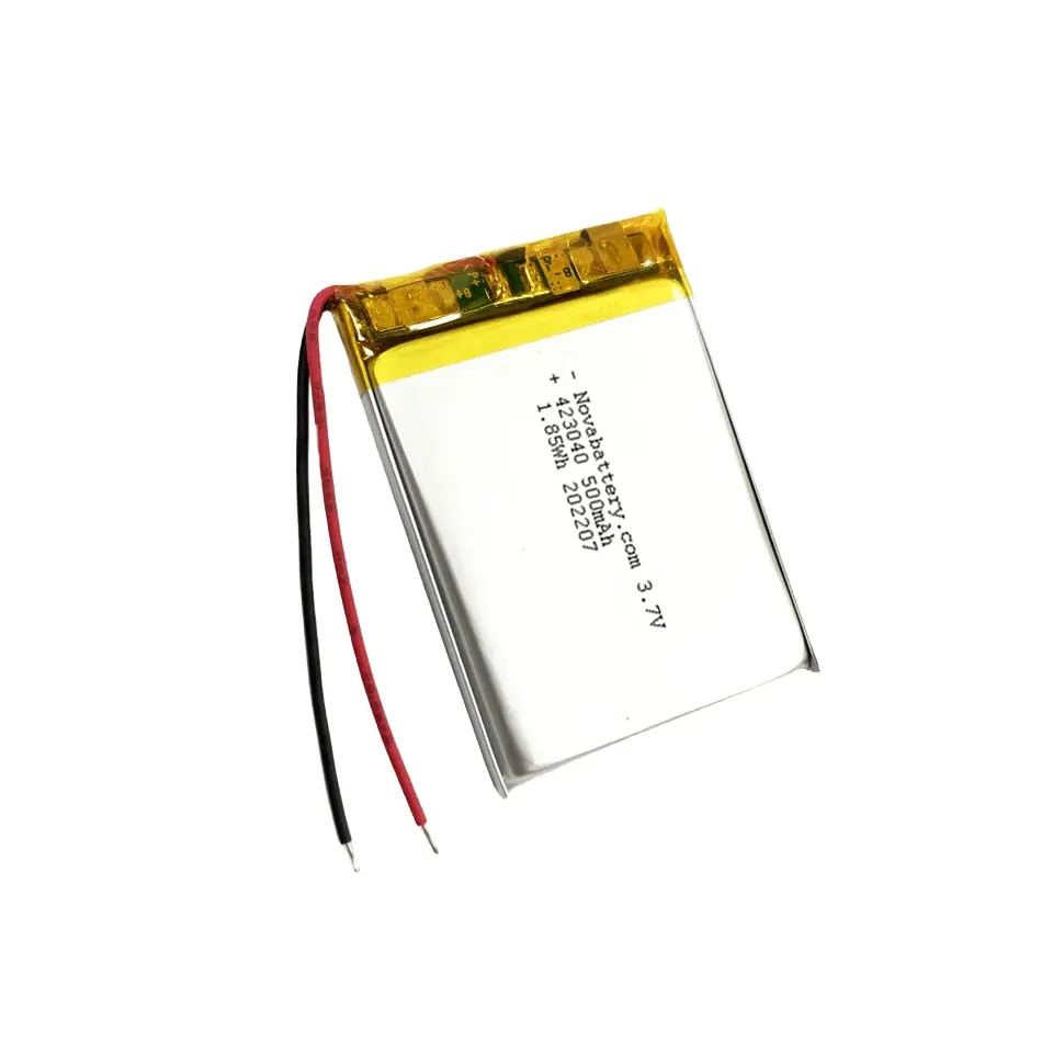 KC ve IEC sertifikası ile lityum iyon batarya 423040 3.7V 500mAh lipo şarj edilebilir pil