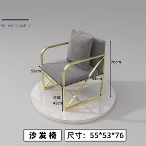 Luxury Gray Metal+PU Leather Salon Chair & <b>Stool</b> for Nail Salon Living Room Bedroom Mall-Commercial Use Manicure Furniture - Product Image 2