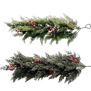Jiayu Simulated Cypress Garland With Red Berries 63cm <b>Christmas</b> Wall Hanging Decoration - Product Image 4