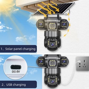 Outdoor V380pro 8W Solar Powered Multi-Lens High-Capacity Battery Long Standby <b>Night</b> <b>Vision</b> Surveillance Solar <b>Security</b> <b>Camera</b> - Product Image 5