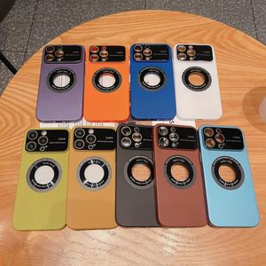 Meilleures ventes pour <span class=keywords><strong>iPhone</strong></span> 12 13 14 15 Pro Max Coque de téléphone creuse givrée de <span class=keywords><strong>protection</strong></span> magnétique complète de l'objectif fabriquée en matériau PC durable - Product Image 1