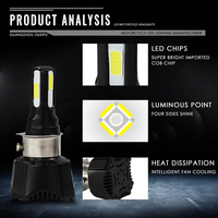 Ampoules de phare LED H6 populaires pour moto, H4 COB LED AC/DC 9-80V, haute puissance 42W, P15D, 6000K blanc, éclairage 4 côtés