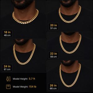 Collier Chaîne Maille Cubaine Miami Unisexe en Laiton Plaqué Or 14K 18K 24K avec Zircon Géométrique, Bijoux Hip Hop de Luxe en Gros - Product Image 3