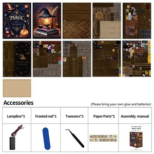 Hamaileon DIY Friendly Wooden 3D Book Nook Kit Magic Night Puzzle Toy para adultos Estantería Decoración y <span class=keywords><strong>parte</strong></span> <span class=keywords><strong>de</strong></span> casas <span class=keywords><strong>de</strong></span> muñecas - Product Image 4