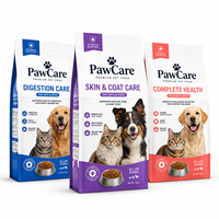 Sachet d'emballage personnalisé pour aliments vétérinaires pour animaux de compagnie, pochette verticale pour croquettes pour chiens et chats, résistante à l'humidité, avec photos réalistes d'animaux, formule de soin santé