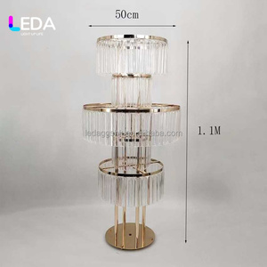 Centro de Mesa LEDA para Bodas, Decoración para Eventos y Fiestas, Soporte de Metal Redondo de 5 Niveles, Dorado de Lujo, Venta al Por Mayor - Product Image 3