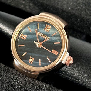 Anello <span class=keywords><strong>Vintage</strong></span> Punk Placcato Oro Rosa, Regalo di Moda, Anello Orologio Digitale Minimalista, Anello Orologio da Dito Classico al Quarzo - Product Image 4