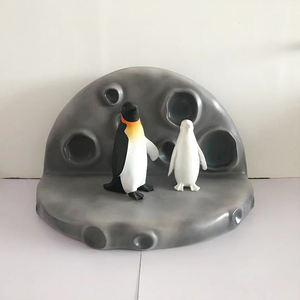 Fiberglas penguen heykel büyük bahçe parkı hayvan penguen süslemeleri mağaza kış dekoratif reçine penguen heykelleri - Product Image 3