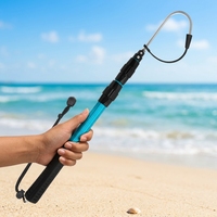 Gaff télescopique pour la pêche en mer avec hameçon en acier inoxydable, équipement de pêche, perche en alliage d'aluminium pour poissons d'eau salée