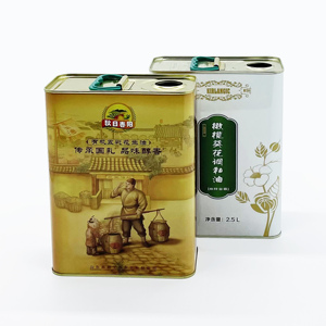Envase Rectangular de Hojalata de 2.5L para Aceite Comestible con Impresión Offset CMYK y Logotipo Personalizado para Aceite de Oliva y Uso Industrial Alimentario - Product Image 1