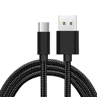 Câble USB 2.0 1M 2M en nylon à profil bas USB vers Micro USB avec gaine en nylon