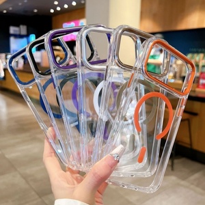 เคสโทรศัพท์มือถือใสแบบแม่เหล็กพร้อมกรอบสีใสคุณภาพสูงสำหรับ iPhone 17 pro max 16 15 14 13 ฝาหลังอะคริลิค TPU - Product Image 2