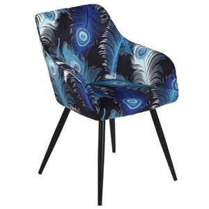 Hot Sale Modern Home Furniture Cafe Restaurant Arm Upholstered Metal Legs Fabric Velvet Dining <b>Chairs</b> - Product Image 5