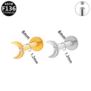 <b>Titanium</b> Ear Studs Butterfly Shape Prong Setting Zinc Alloy Unisex Daily Wear Piercing Jewelry ASTM F136 <b>Titanium</b> - Product Image 5