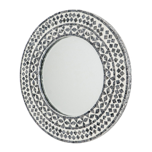 Home Decorative Mother of Pearl Mosaic Round Shaped Wall <b>Mirrors</b> Seashell Inlay <b>Mirror</b> Wholesales - Product Image 2