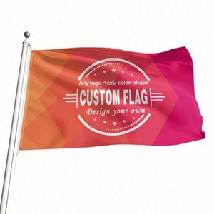 Factory Wholesale 100% Polyester Good Quality Orange Custom <b>Flags</b>, Banners for Indoor Outdoor Use - Product Image 1