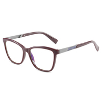 Lunettes œil de chat anti-lumière bleue TR90 unisexes en métal avec logo personnalisé montures de lunettes bloquant la lumière bleue pour ordinateur
