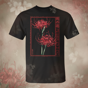 Camiseta con estampado de flor de lirio araña japonés, estilo grunge suave y estética anime - Product Image 3