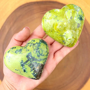 Wholesale Polished Natural Crystal Heart Shape <b>Crafts</b> Green Opal Gemstone Hearts for Decoration - Product Image 4