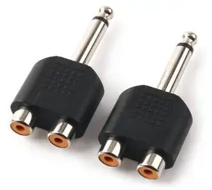 1/4Inch 6.35mm M אחד-שני RCA F סטריאו Interconnect אודיו מתאם