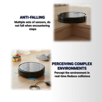 Robot Aspirador Inteligente 3 en 1, Robot de Barrido, Aspirado y Fregado con Succión de 2000 Pa, Control por Voz a través de Aplicación, Compatible con Alexa y Google Home