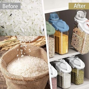 2.8L/95Oz Kín Lớn Khô Thực Phẩm Ngũ Cốc Container Lưu Trữ Với Đổ Vòi Đo Cup Cho Đồ Ăn Nhẹ Hạt Gạo - Product Image 3