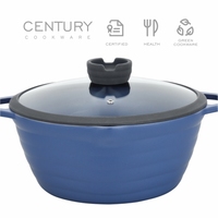 Casserole en aluminium moulé durable, antiadhésive et écologique avec couvercle en verre, tailles 24/28/32/36 cm, revêtement multicouche, vente en gros