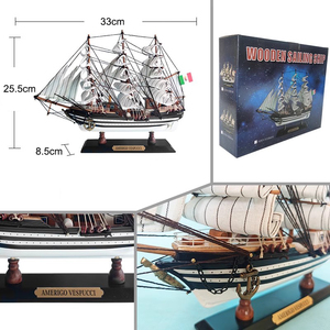 Modèle de bateau en bois <span class=keywords><strong>Amerigo</strong></span> Vespucci de 52 cm, ornement historique, modèle de bateau Vespucci pour cadeau, objet de collection, modèle de navire - Product Image 6