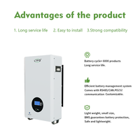 Batería LiFePO4 de Alta Calidad de 51.2V 100Ah 5.12kWh, 6000+ Ciclos, Montaje en Pared, Almacenamiento de Energía Solar para Respaldo de Energía en Hogares y Comercios