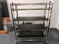 Chariot de stockage de cartes PCB SMT de haute qualité, à quatre roues, ESD, plateforme verticale en acier galvanisé, 100 pièces/colonne, OEM