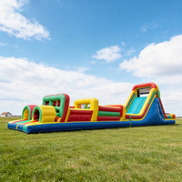 Parcours d'obstacles gonflable de qualité commerciale, grand toboggan, château gonflable robuste en PVC, location pour événements extérieurs YK CB-354