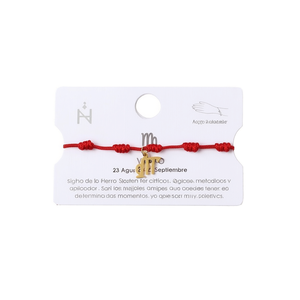 Virgo Seven Star Festival <b>Bracelet</b> <b>Red</b> String Stainless Steel Handmade Zodiac Jewelry - Product Image 2