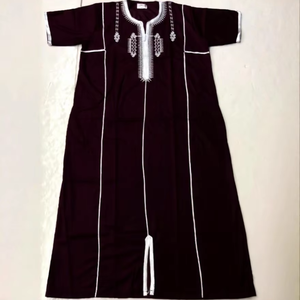 <span class=keywords><strong>Djellaba</strong></span> marocaine pour homme, Jubba, broderie traditionnelle, manches courtes, Thobe musulman, robe longue islamique ample - Product Image 1