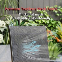Chaise pliante d'extérieur moderne en Teslin avec accoudoirs, en maille respirante, inclinable, pour balcon, jardin, école et hôtel