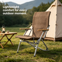 Chaise pliante moderne en aluminium de qualité supérieure, dossier haut, portable, durable, pour le camping en plein air, la pêche, la plage, le parc, la terrasse, le jardin, la pelouse