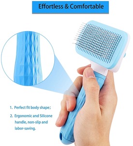 Brosse pour chien et chat, peigne auto-nettoyant pour enlever les poils d'animaux, outils de toilettage pour chiens et chats, peigne démêlant pour animaux, accessoires pour chiens - Product Image 4
