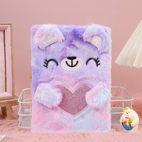 Vente en gros de cahier en peluche cœur de fille ours mignon de haut niveau d'apparence pour les planificateurs scolaires ensemble de cahiers universel