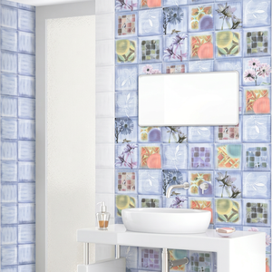 กระเบื้องห้องน้ำเซรามิกเคลือบเงาขนาด 300x300 มม. สีสันสดใส ลายดอกไม้ รุ่น Piazza Olympia - Product Image 1