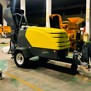 Pompe mélangeuse de mortier semi-sèche mobile diesel 55 kW pour travaux de nivellement de sols en construction - Product Image 5