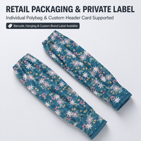 Sarung Lengan Olahraga Luar Ruangan Bahan Polyester Anti Panas Bernapas Motif Bunga Elastis untuk Jogging dan Olahraga