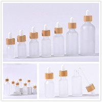 Flacon compte gouttes en bambou pour huiles essentielles, 6mm, 18mm, 20mm, pour les produits de beauté, bouteille en verre avec capuchon en bambou