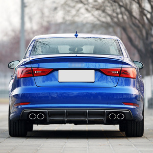 สปอยเลอร์กันชนหลัง Audi S3 8V Sedan สีดำ วัสดุ PP ชุดแต่งดิฟฟิวเซอร์หลัง - Product Image 2