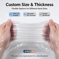 Gants jetables en PE imprimés sur mesure, logo OEM disponible, gants en plastique légers pour salon et restauration