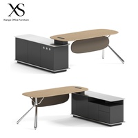 Scrivania Direzionale Moderna a L in Legno Massello - Design Lussuoso Modulare e Durevole con Funzioni Multiple e Colori Personalizzabili