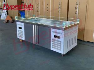 Table de présentation de fruits de mer en acier inoxydable sur mesure pour la présentation de fruits de mer frais et de homards pour les marchés de détail de produits de la mer - Product Image 3