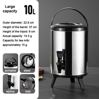 Usine Bulle Thé Équipement 10l En Acier Inoxydable Thé Au Lait Isolation Seau Conservation De La Chaleur Bière Baril Boisson