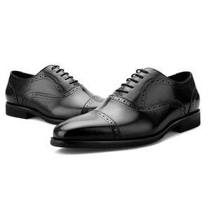 2024 Vintage hecho a mano de cuero genuino Brogues <span class=keywords><strong>Oxford</strong></span> zapatos para hombres estilo de negocios ligero resistente para Bodas de otoño - Product Image 2