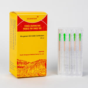 Pegangan tembaga jarum kering 100 buah paket kertas dialisis grosir jarum akupunktur steril dengan tabung - Product Image 1