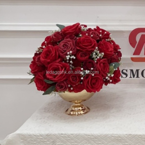 Bola de Flores Artificiales de Rosas Rojas al por Mayor de Fábrica LEDA, Centro de Mesa para Bodas, Arreglo Floral de Seda para Eventos, Fiestas y Banquetes - Product Image 3