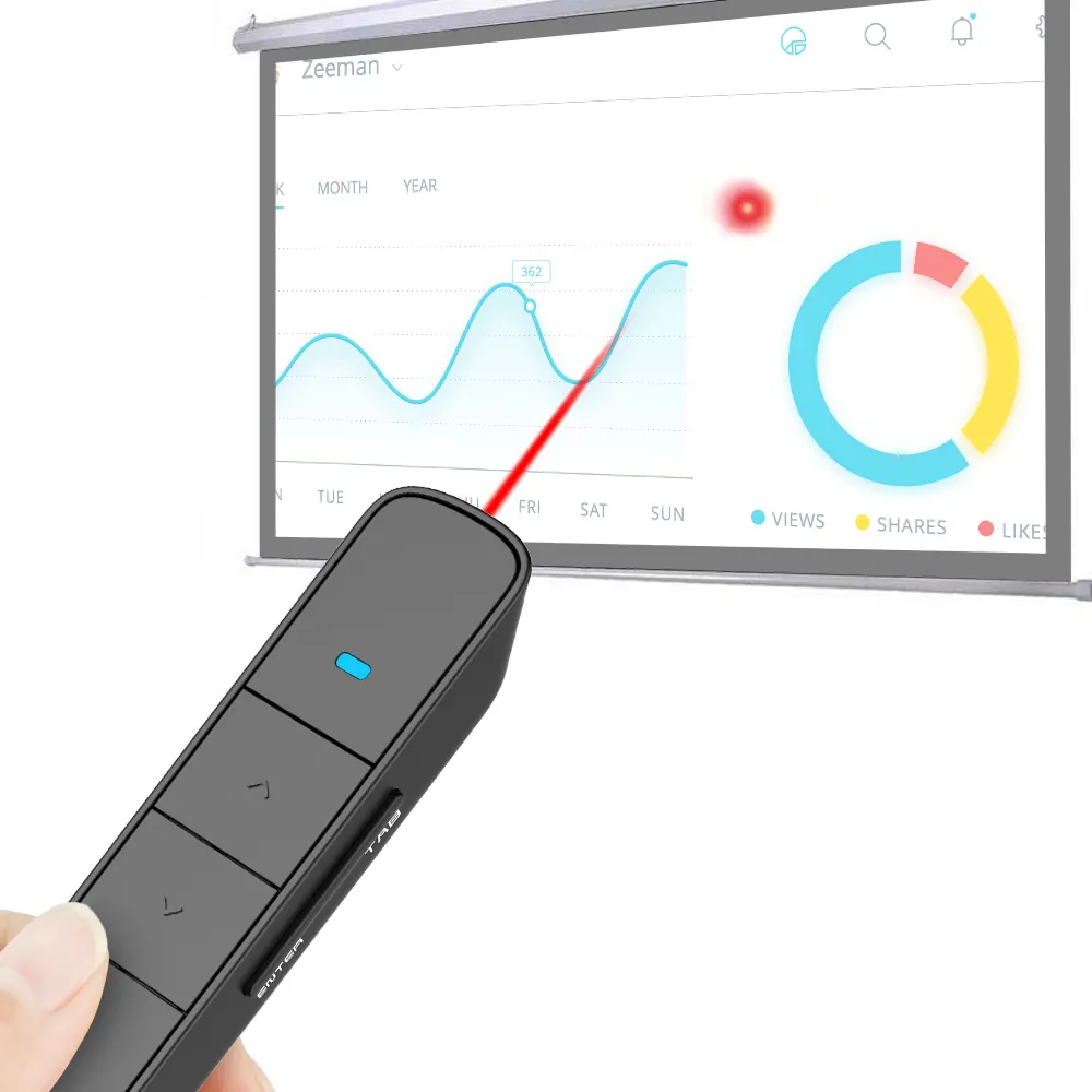 Factory Direct N36 Slide Clicker Wireless PresenterとLaser Pointer 100m距離Powerpoint Remotes